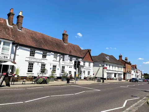 Odiham High Street on a sunny day
