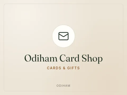 Illustrated tile for Odiham Card Shop